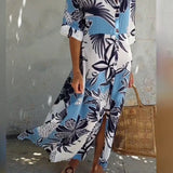 Robe chemise décontractée à imprimé floral