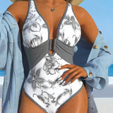 Maillot De Bain Sexy Imprimé Une Pièce