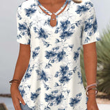 Blouse Imprimé Floral Manches Courtes