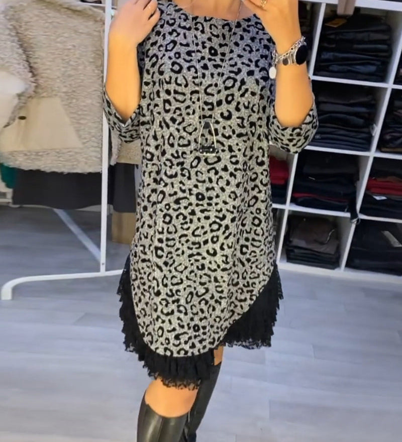 Robe amincissante imprimé léopard