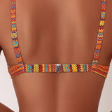 Maillot De Bain Deux Pièces Soutien-Gorge Imprimé Rayé