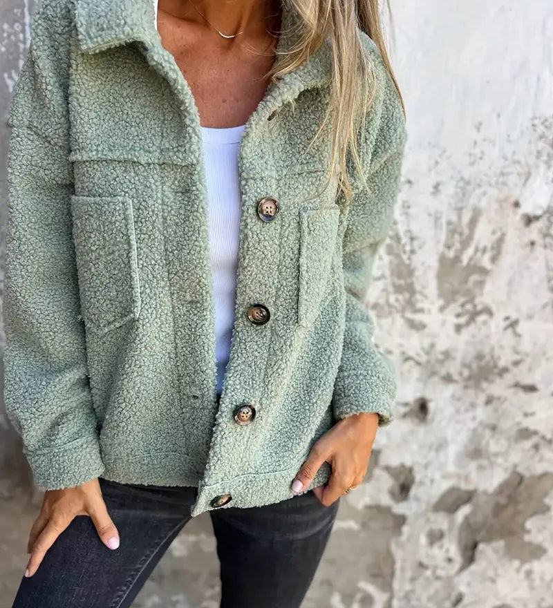 Yasmine | Manteau d’hiver en peluche à manches longues pour femme