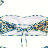 Maillot de bain Deux Pièces Imprimé Style Ethnique