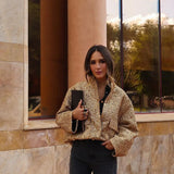 Lisette | Veste bomber femme or pour l'automne