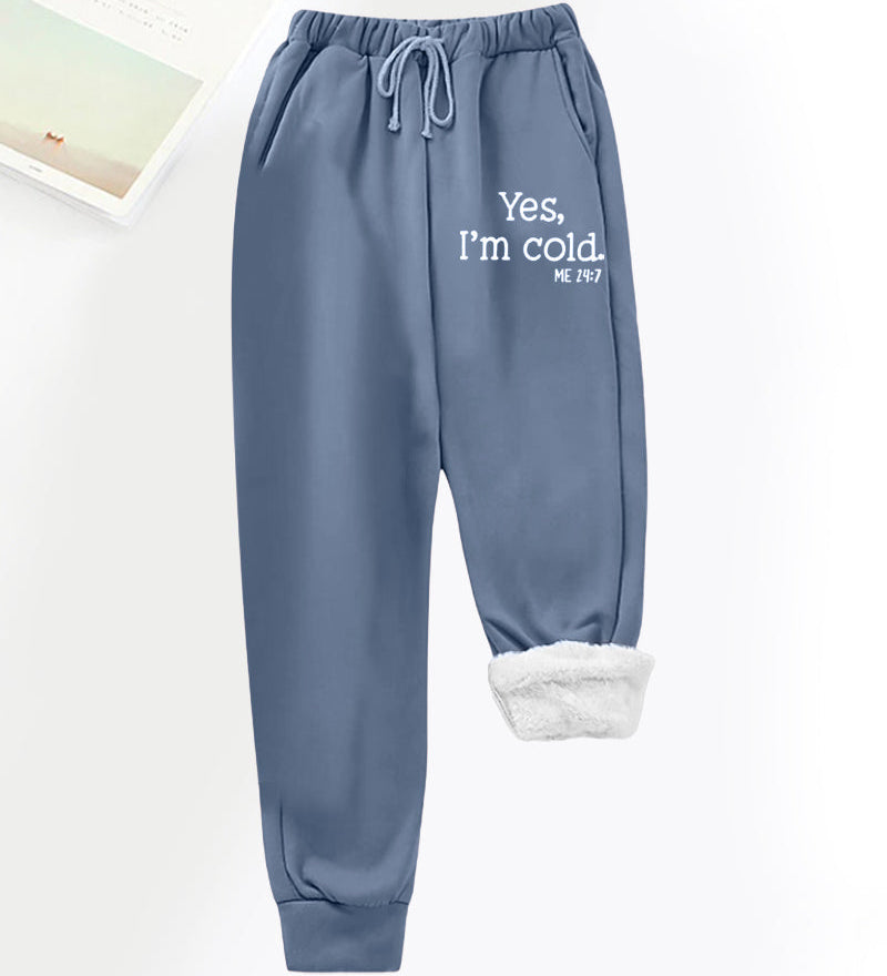 Pantalon décontracté en polaire imprimé lettres