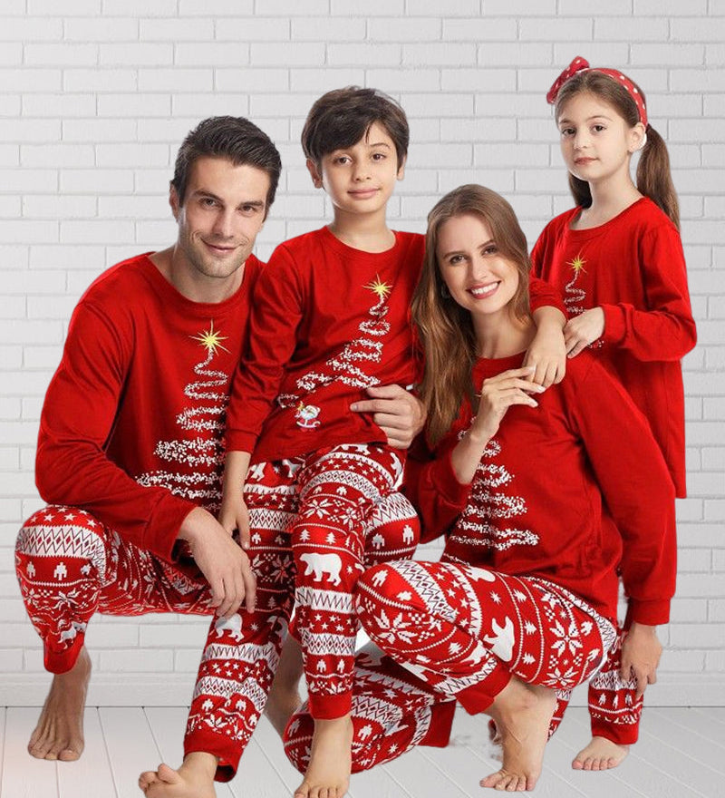 Pyjama familial de Noël à imprimé sapin de Noël
