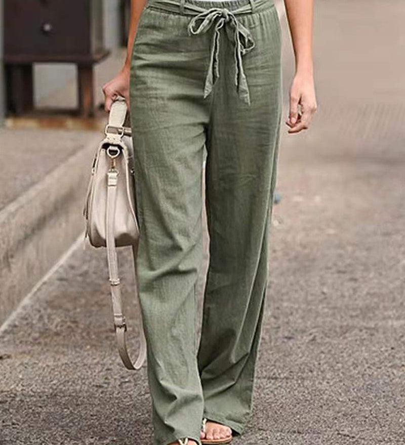 Pantalon à jambes droites et taille élastique