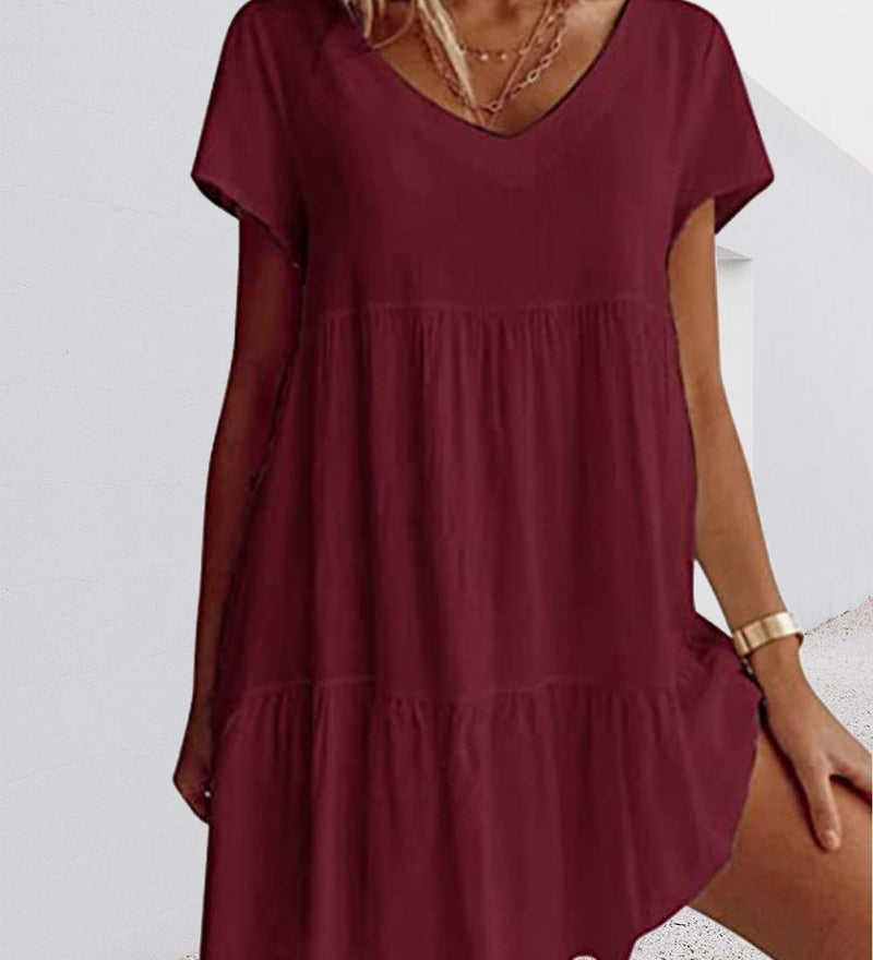 Robe ample décontractée à manches courtes