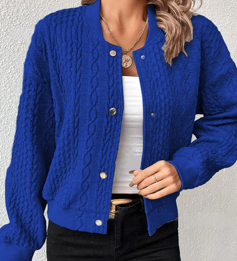 Cardigan boutonné de couleur unie