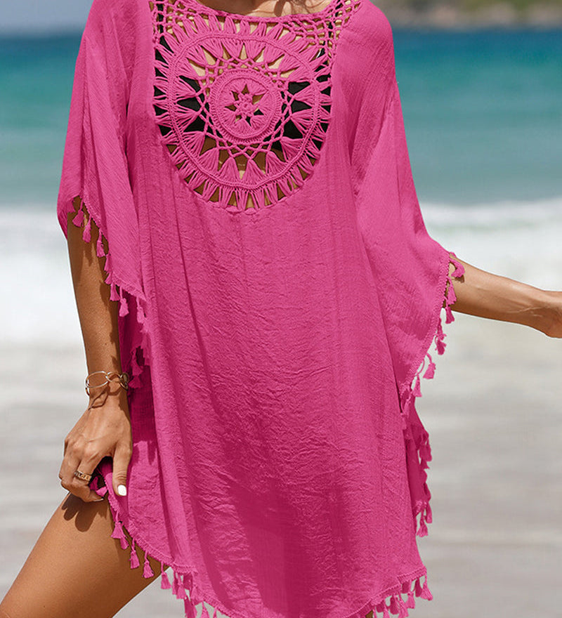 Couverture de plage avec pompons