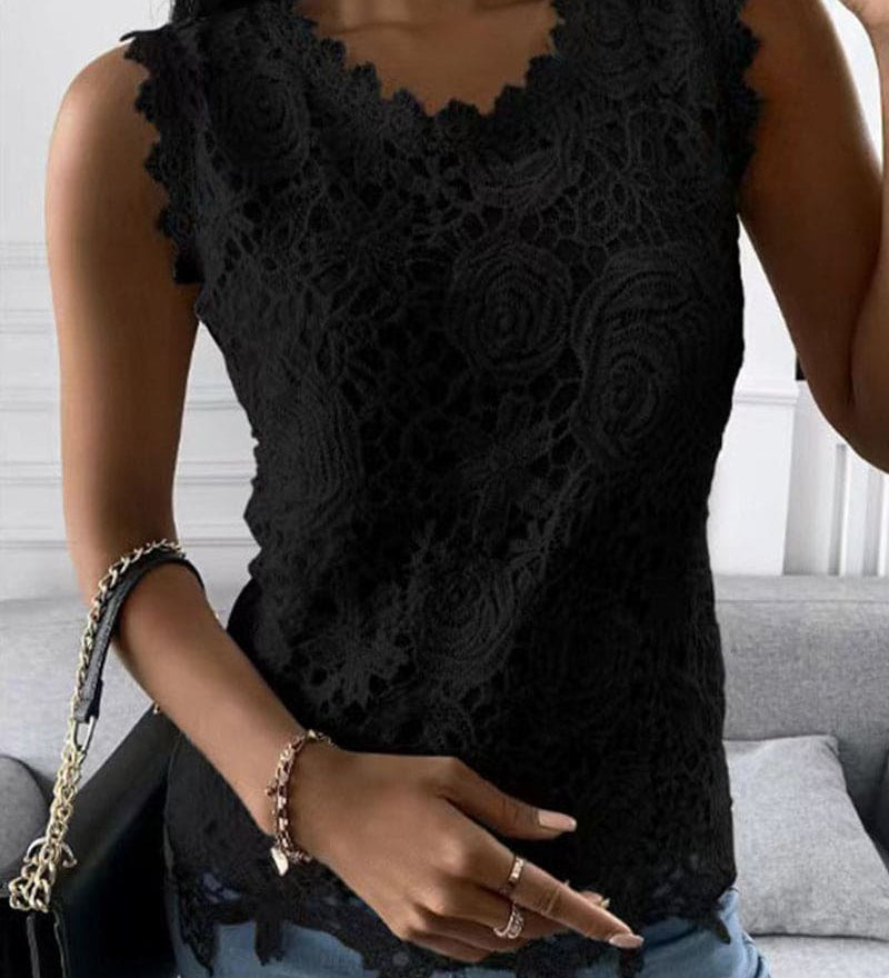 Adalina | Blouse d'Été en Dentelle sans Manches pour Femme