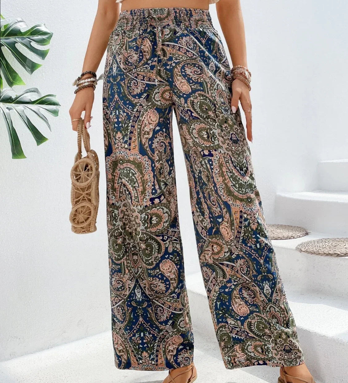 Layah | Pantalon taille haute à imprimé artistique pour femme