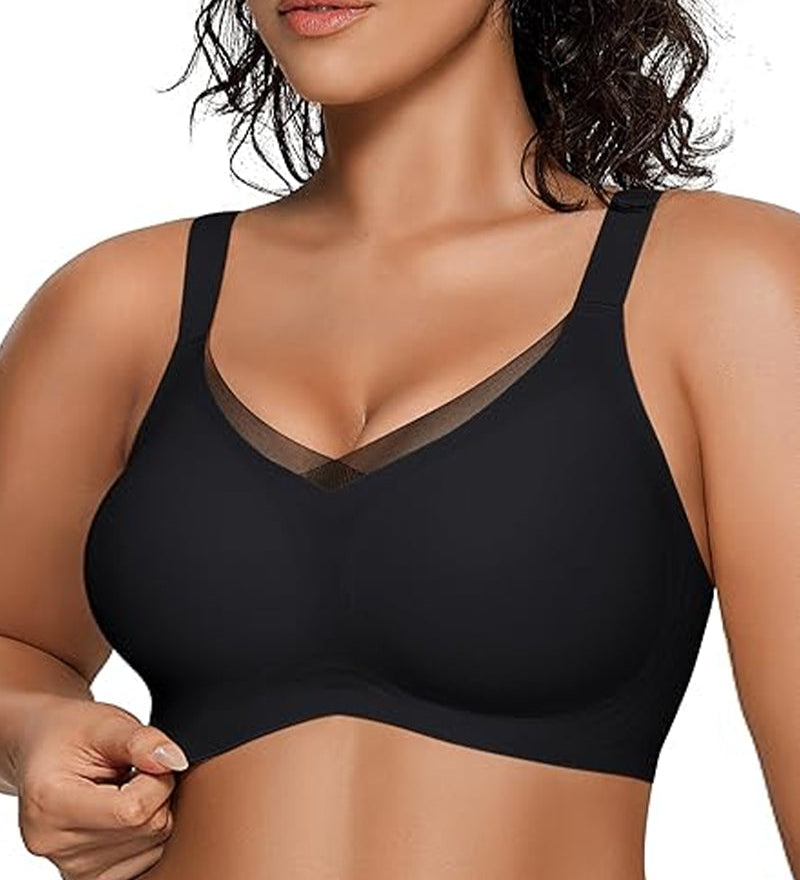 Soutien-Gorge Sans Armature Pour Femme En V Mesh – Bralette Confortable Et Offrant Un Bon Maintien