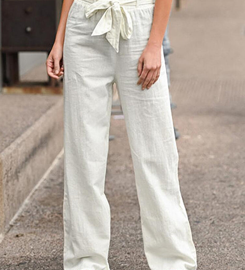 Pantalon à jambes droites et taille élastique