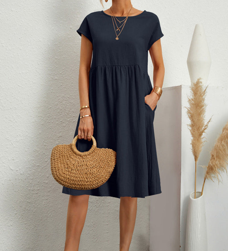 Robe ample à encolure ronde
