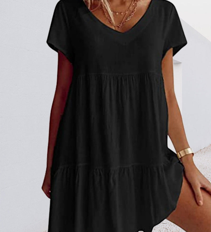 Robe ample décontractée à manches courtes