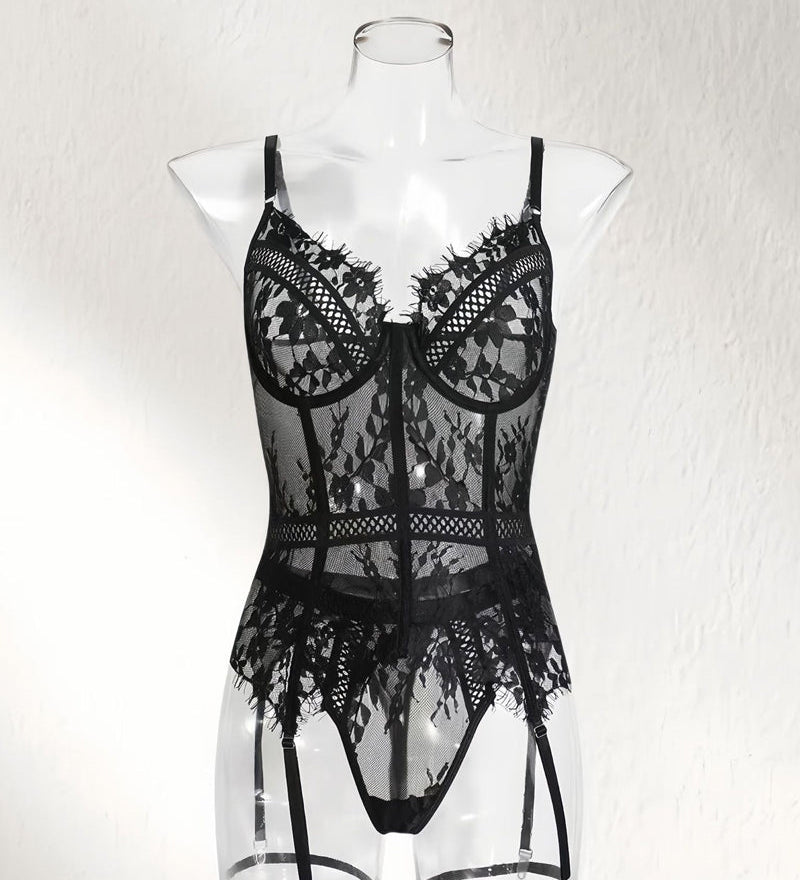 Lingerie Unie Transparente Une Pièce