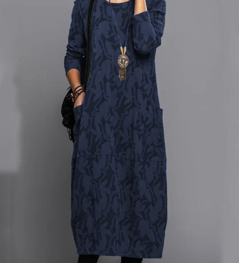 Robe imprimée avec poche et manches longues