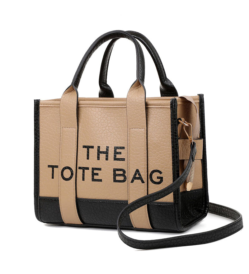 Sac fourre-tout tendance avec coutures bicolores
