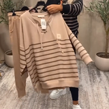 Ensemble Deux Pièces Décontracté Pantalon De Sport Rayé À La Cheville