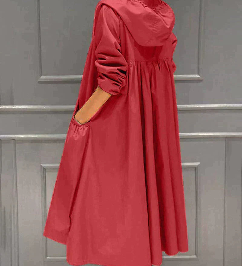 Klarissa | Manteau de pluie long avec capuche pour femme