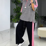 Costume Imprimé Rayé Pantalon Large