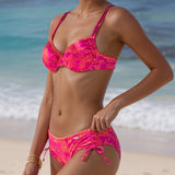Maillot De Bain Deux Pièces Triangle À Lacets Et Imprimé