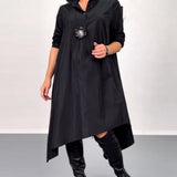 Robe décontractée irrégulière de couleur unie