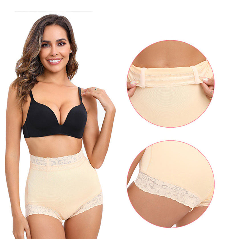 Culotte courte en dentelle avec effet gainant pour le ventre