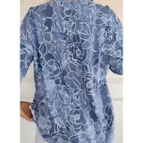 Blouse Col V Boutonnée Imprimée