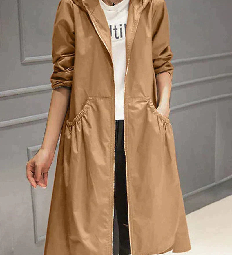 Klarissa | Manteau de pluie long avec capuche pour femme