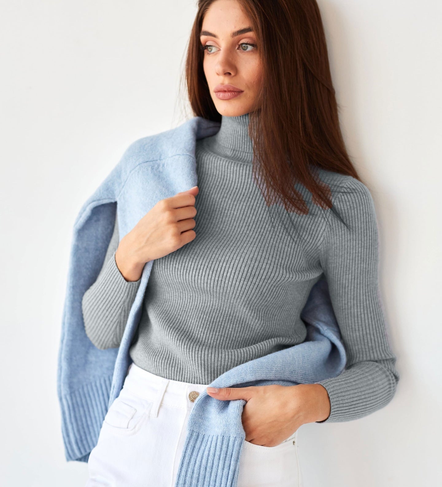 Solene | Pull col roulé classique pour femme