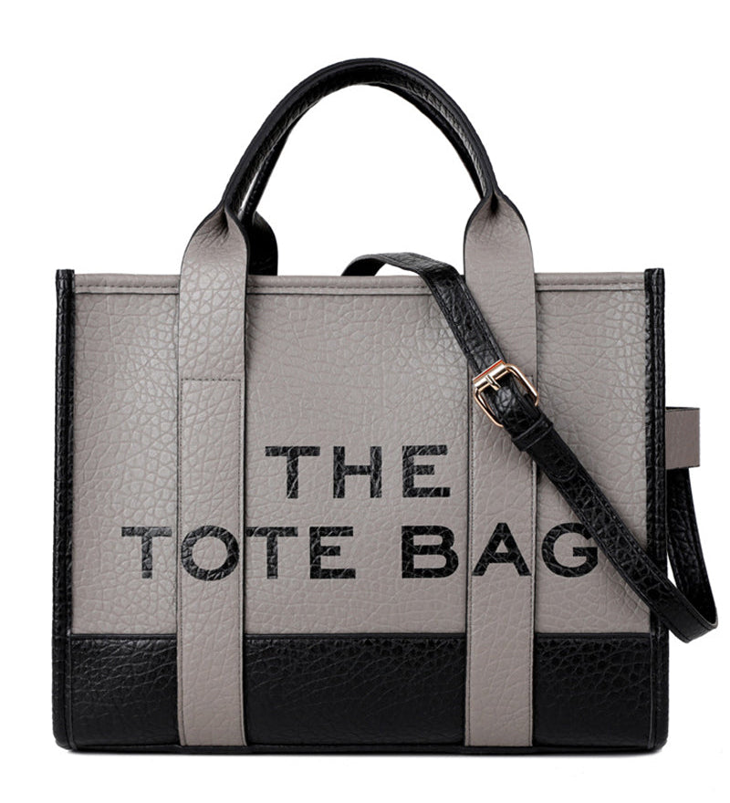 Sac fourre-tout tendance avec coutures bicolores