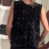 Débardeur À La Mode Nœud Paillette