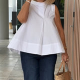 Blouse Sans Manches Unie Simple