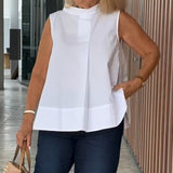 Blouse Sans Manches Unie Simple