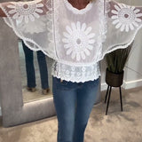 Blouse Brodée Chauve-Souris Dentelle