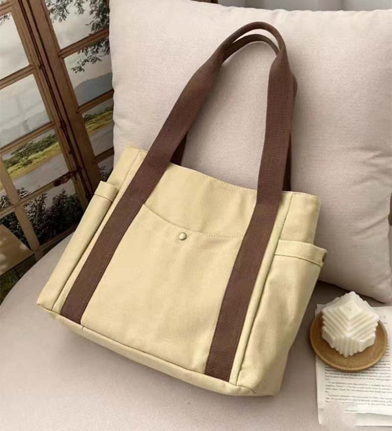 Sac en toile de grande capacité avec doubles poignées