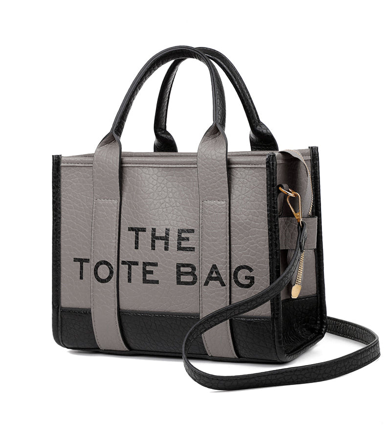 Sac fourre-tout tendance avec coutures bicolores
