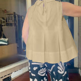 Blouse Sans Manches Unie Simple