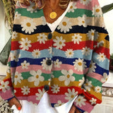 Lune | Cardigan Vintage Coloré avec Boutons pour Femme