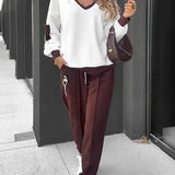 Ensemble Sweat-Shirt Et Jogging Color Block