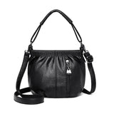 Sac À Main Décontracté Plissé Seau Cuir Souple