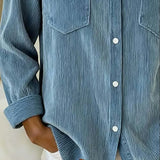 Chemise À Manches Longues À Revers Et Boutonnée