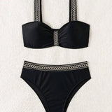 Maillot De Bain Deux Pièces Imprimé Avec Soutien-Gorge Push-Up