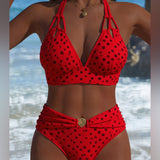 Maillot de bain deux pièces sexy à pois
