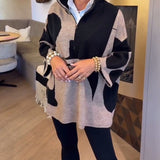 Pull À Demi-Zip Avec Col Montant Tendance