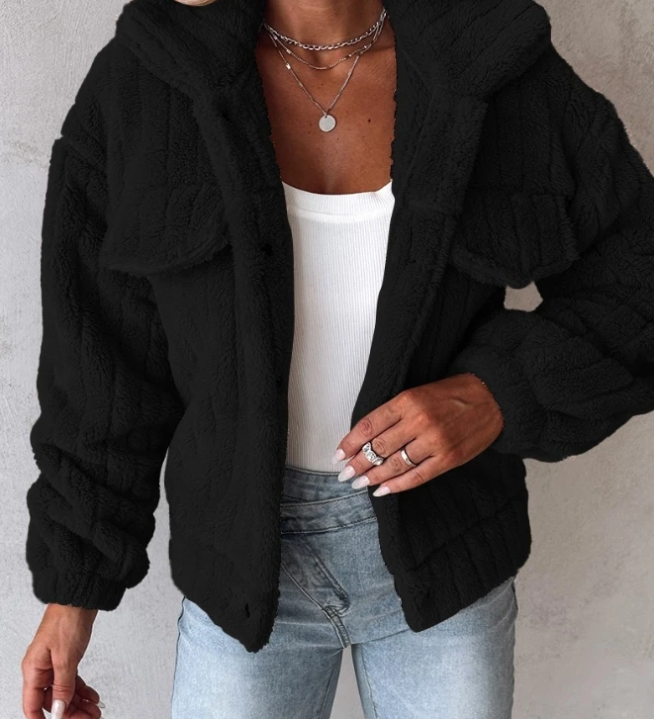 Freja | Manteau en peluche à coupe courte et chaude pour femme