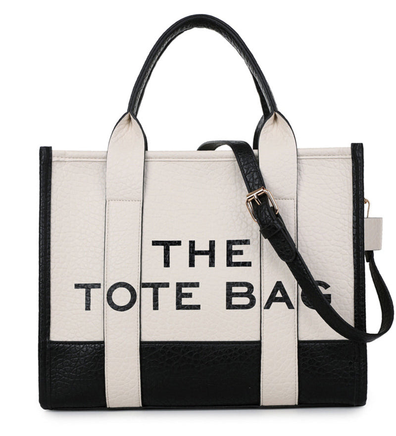 Sac fourre-tout tendance avec coutures bicolores