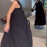 Robe débardeur plissée élégante de couleur unie